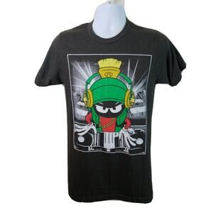 Official Looney Toons Warner Bros NWT DJ Marvin Martian Grey Tshirt Size Small